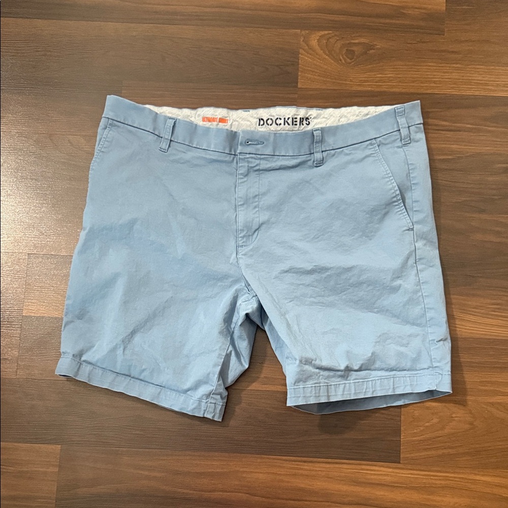 Dockers Sky Blue Men's Flat Front Shorts